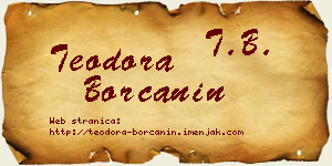 Teodora Borčanin vizit kartica